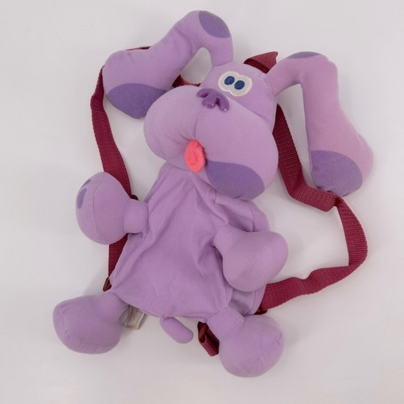 Vintage Blues Clues Magenta Plush Backpack Stuffed Toy Bag Nick Jr 1999 - Picture 1 of 6